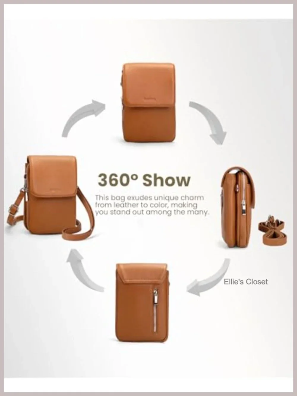 Genuine Leather Crossbody Bag for Women RFID Blocking Cell Phone Purse